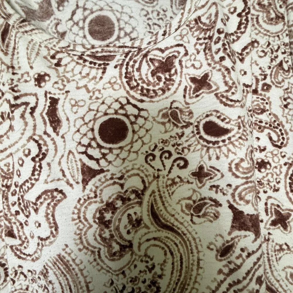 LulaRoe Perfect T Brown Cream Paisley Top  3X - Picture 3 of 4